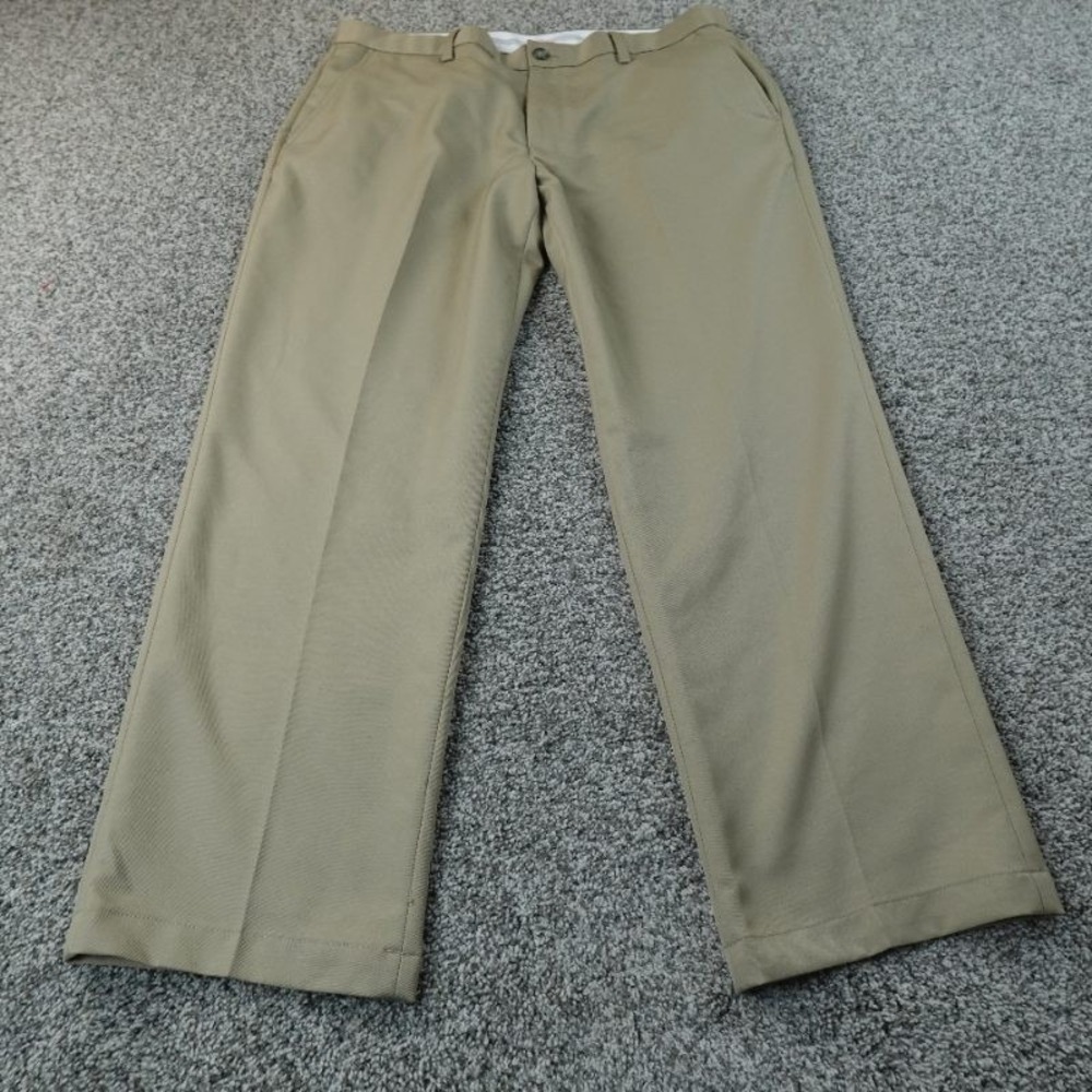 Greg Norman Pants Mens 36X30 Beige Brown Tan Golf Performance Chino Trouser Flat